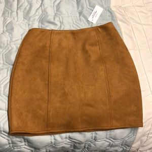 Suede mini skirt
